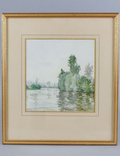 GILLET
The Seine at Port-Joie, May 1891
Watercolor,...