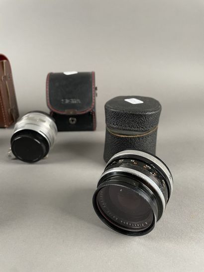 null Set of five miscellaneous Carl Zeiss lenses: two Tessar 2.8/50 mm lenses, Pancolar...