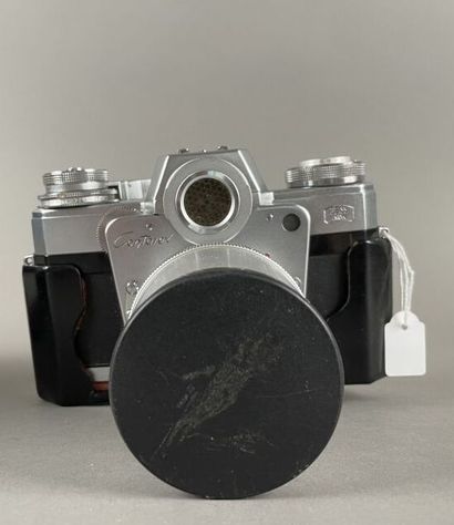 null Zeiss Ikon Contarex BullsEye case with Carl Zeiss Sonnar 4/135 mm lens (cas...