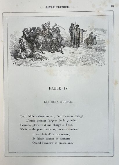 null Ensemble de deux ouvrages : 
- LA FONTAINE - DORÉ (Gustave) : Fables, Paris,...