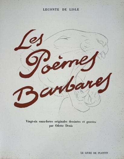 null LECONTE DE LISLE: Les Poèmes Barbares. Paris, Le Livre de Plantin, 1948; in-quarto...