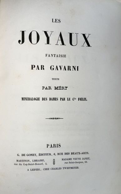 null GAVARNI : Perles et Parures. Paris, G. de Gonet, s. d. (1850). 2 volumes in-huit....