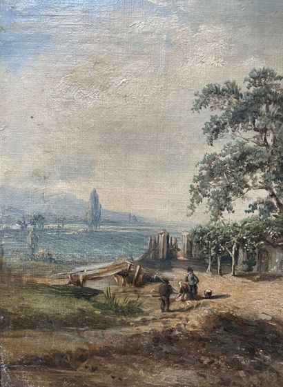 null Louis SCHEPENS (1816-1884)
Paysage de campagne
Huile sur toile marouflée sur...