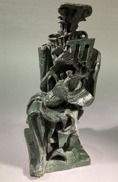 null Ossip ZADKINE (1888-1967)
Mythological figure, the sculptor 
Bronze with green...