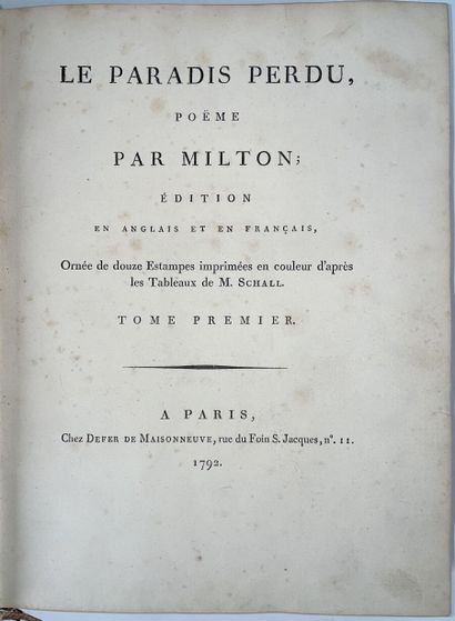 null MILTON: The Lost Paradise. Poem. Edition in English and in French, decorated...