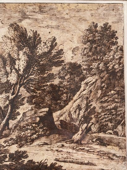 null Crecenzo ONOFRIO (Rome 1634-Florence 1698)
Paysage au clair de lune
Plume et...