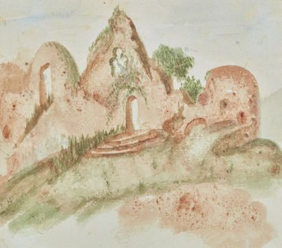 Aurore DUPIN known as George SAND (1804-1876)
Ruins
Watercolor...
