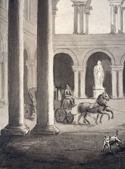 null Luigi FIORONI (1795-1864)
Palazzo Ruspoli
Intérieur du Palais Borghese à Rome
Deux...