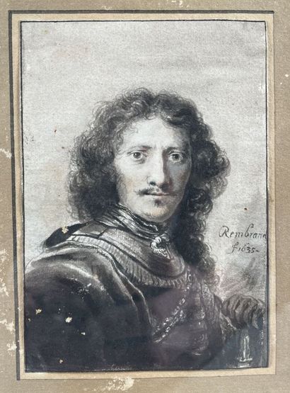 null École du Nord vers 1800
Portrait d'homme en buste
Plume et encre noire, lavis...