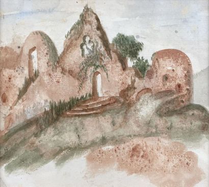null Aurore DUPIN dite George SAND (1804-1876)
Ruines
Aquarelle et dendrite
Haut....