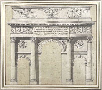 null École italienne néoclassique
Projet d'Arc de Triomphe pour François II d'Autriche
Plume...