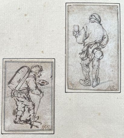 null Isaac van OSTADE (1621-1649)
Cinq études de personnages sur le même montage
Plume...
