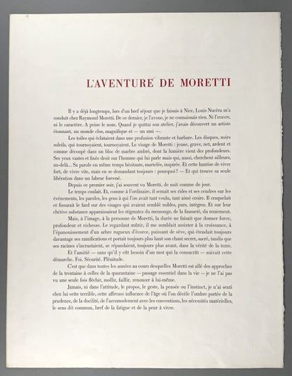 null Ensemble de six affiches d'exposition de l'artiste Raymond MORETTI (1931-2005),...