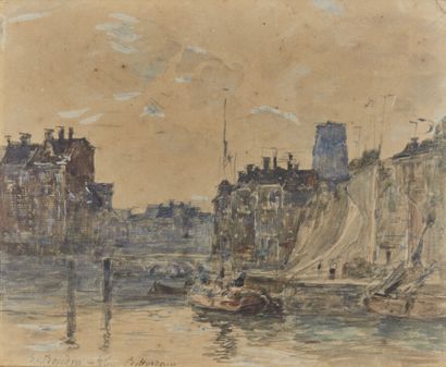 Eugène BOUDIN (1824-1898)
Rotterdam
Aquarelle,...