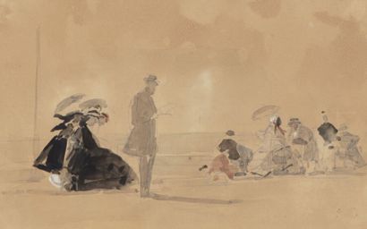 Eugène BOUDIN (1824-1898)
Plage à Trouville
Aquarelle...