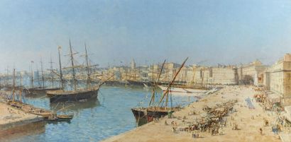 FRANK-BOGGS (1855-1926)
Le Vieux Port à Marseille
Huile...