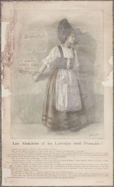 null Les Alsaciens et les Lorrains sont français !
Affiche illustrée par Lucien Jonas
J....