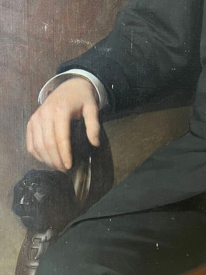 null Auguste RAYNAUD (1854-1937)
Portrait d'homme en costume noir dans un fauteuil...