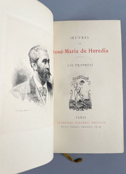 null HEREDIA José-Maria de. Les Trophées, un volume. Demi-reliure exécutée pour la...