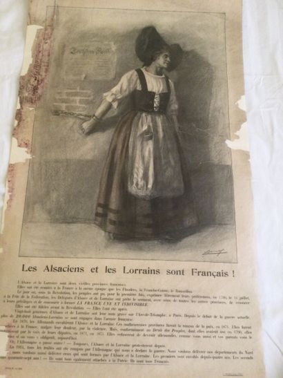 null Les Alsaciens et les Lorrains sont français !
Affiche illustrée par Lucien Jonas
J....