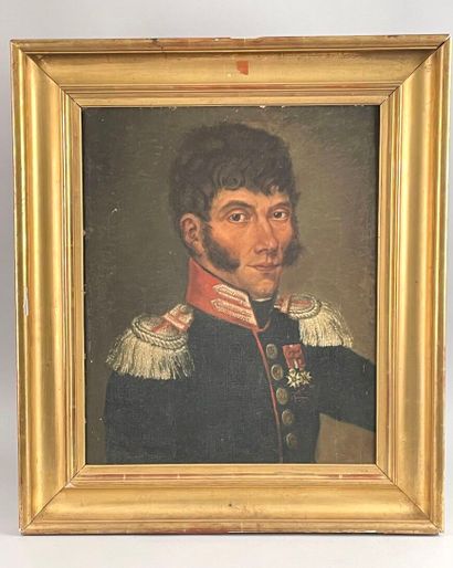 null École française du XIXe siècle 
Portrait d'un officier de garde du corps du...
