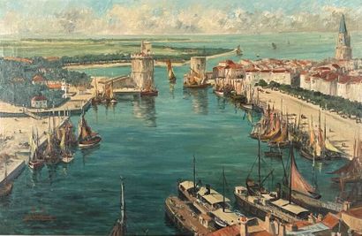 null M. DORLAIS ou DORBAIZ (?)
Le Port de La Rochelle 
Huile sur toile, signée en...