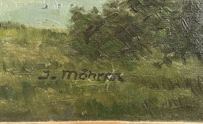 null Jean MÖHREN (1876-)
Village au bord d'un fleuve
Huile sur toile, signée en bas...