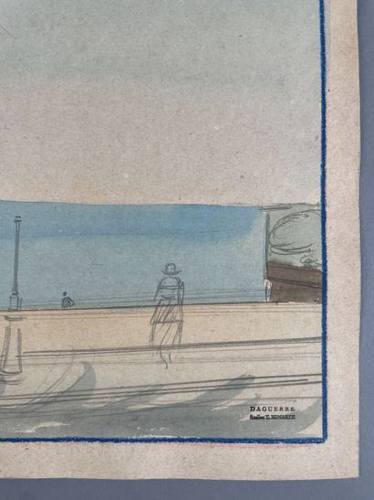null Tony MINARTZ (1870-1944)
Ensemble de trois aquarelles :

- Palmier sur une promenade
Aquarelle,...