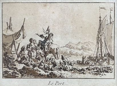 null Jean-Baptiste LE PRINCE (1734-1781)
" Le Chariot " ; " Le Port "
Deux aquatintes,...