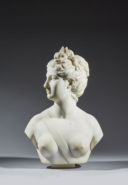  Late 19th century French school after Jean-Antoine HOUDON (1741-1828)
Diana 
White... Gazette Drouot