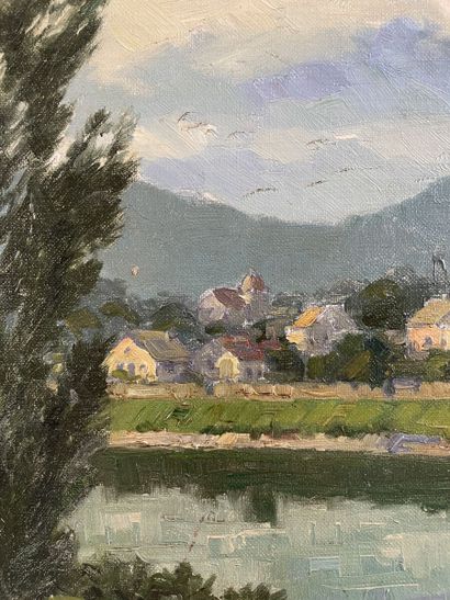 null Jean MÖHREN (1876-)
Village on the banks of a river
Oil on canvas, signed lower...
