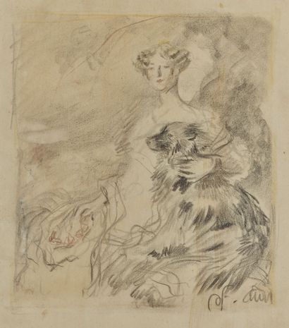 null Late 19th-early 20th century school
Elegant woman and her dog
Charcoal and estompe...