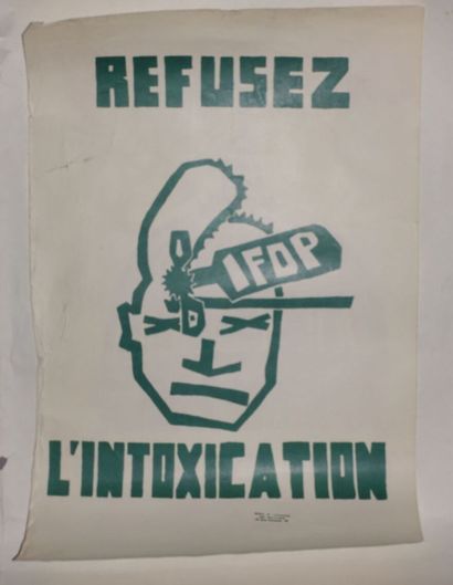 null Poster depicting a character's head with a label reading "IFOP". 
Slogan: "Refuse...