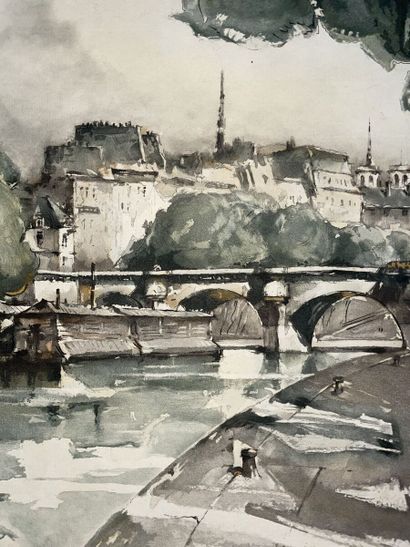 null Hermann-Édouard WAGNER (1894-1963)
The banks of the Seine in Paris
Lithograph,...