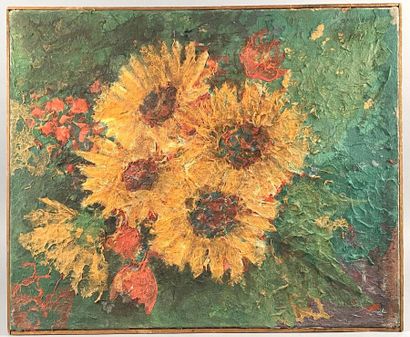 null SARTOV (20th century)
Sunflowers
Mixed media on canvas, signed and dated 73...