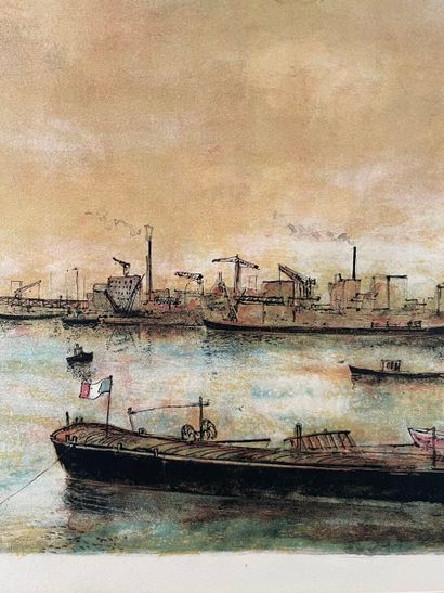 null Bernard GANTNER (1829-2018)
The barges
Lithograph, signed lower right, numbered...