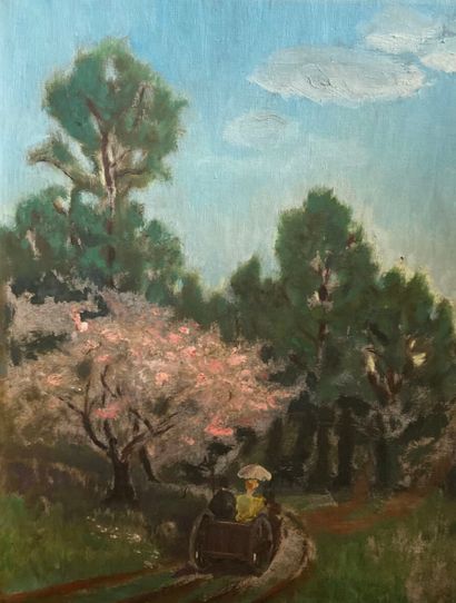null Modern school
Automobile under blossoming trees 
Oil on canvas
Height : 35 cm...