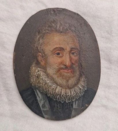 null French school in the taste of POURBUS
Portrait of Henri IV
Oval miniature on...