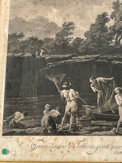 null Two engravings: 

- After J. VERNET
The gale
Engraving
Height 44 cm; Width:...