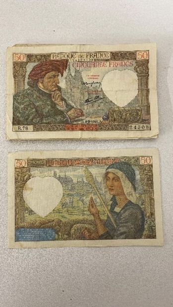 null NUMISMATIQUE - Miscellaneous coins including :

1 banknote of 5000 Roubles South...