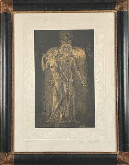 null Ernst FUCHS (1930-2015)
The Kaballe (1978)
Characters in grisaille
Off-press...