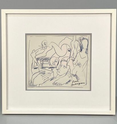 null Pierre AMBROGIANI (1907-1985)
Characters
Blue ink on paper, signed lower right
Height...