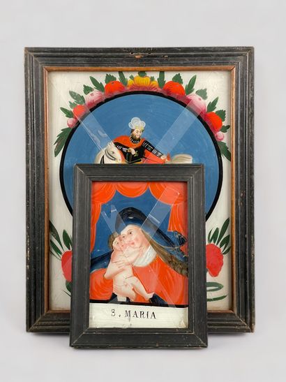 null S. Maria; Martinus
Two paintings on glass, 19th century
Height 18.7 cm; Width...