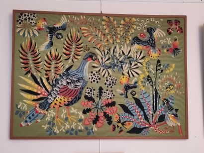 null Reunion of three modern tapestries:
- Dame à la licorne, Height. 72 cm; Width...