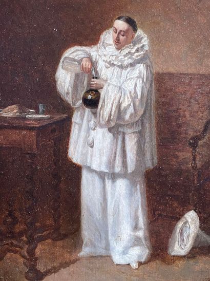 null Paul SEIGNAC (1826-1904)
Pierrot
Oil on panel, signed lower right and dated...