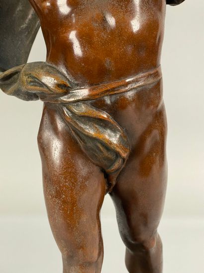 null After Louis MOREAU
Le Triomphe
Brown patina bronze, signed, marked Salon des...