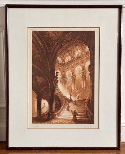 null Pierre CLAYETTE (1930-2005)
Inauguration of the Opéra Garnier; The Grand Staircase...