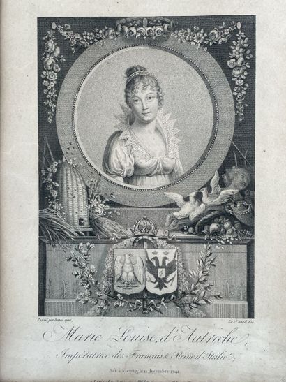 null Reunion of four prints:
- La Coquette by BOUCHER
- Marie-Louise of Austria by...