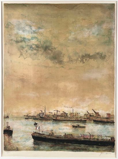 null Bernard GANTNER (1829-2018)
The barges
Lithograph, signed lower right, numbered...