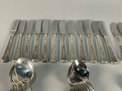 null Part of a silver-plated menagère comprising eighty-four pieces